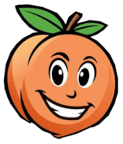 Peach head pulled from Gwinnett Lawns Lawn Care's mascot.